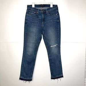 J Crew Mercantile Distressed Fray Hem Jeans